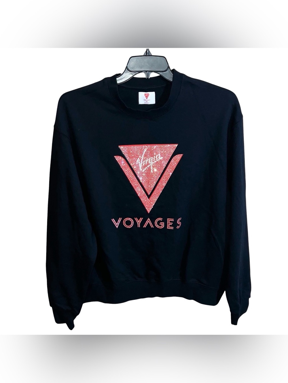 Virgin Voyages Long Sleeve Studded Crewneck Sweatshirt Women’s M Black Red